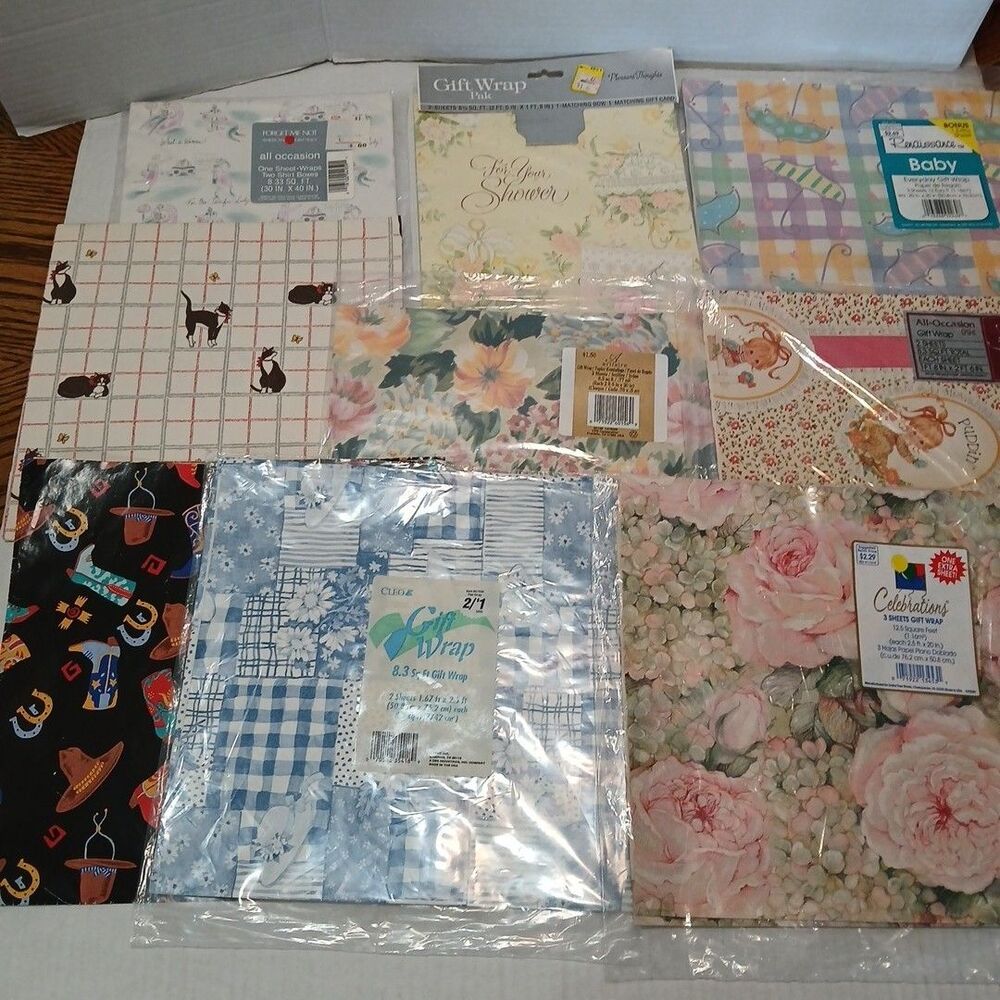 VINTAGE GIFT Wrap SHEETS WRAPPING PAPER MIXED LOT *READ*  All Occasions